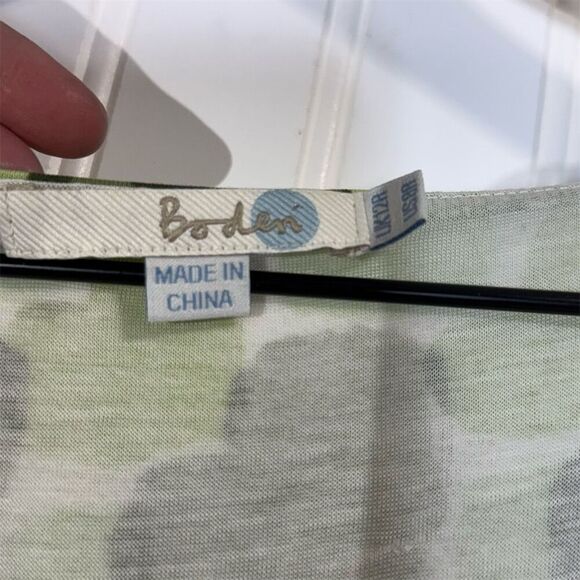 Boden Green Abstract Heart Wrap Tank Dress M US10 Lyocell Sleeveless Midi Artsy - Picture 6 of 8